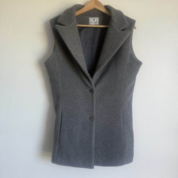 DUDLEY STEPHENS Pacific Vest Gray XL Sleeveless Longline Fleece Layering Jacket - Picture 2 of 12